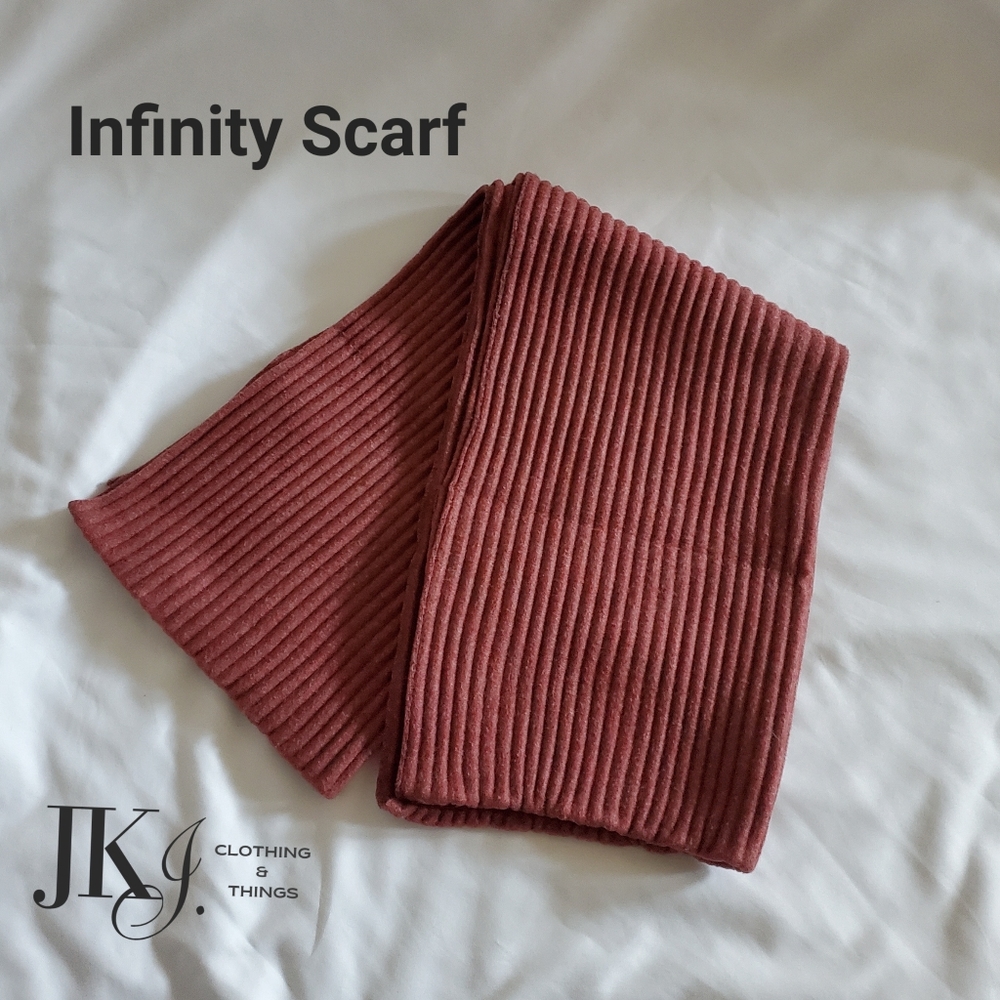 Infinity Scarf Coral Red Cold Season Scarf